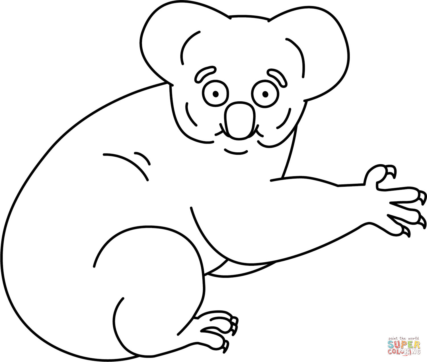 Funny koala coloring page free printable coloring pages