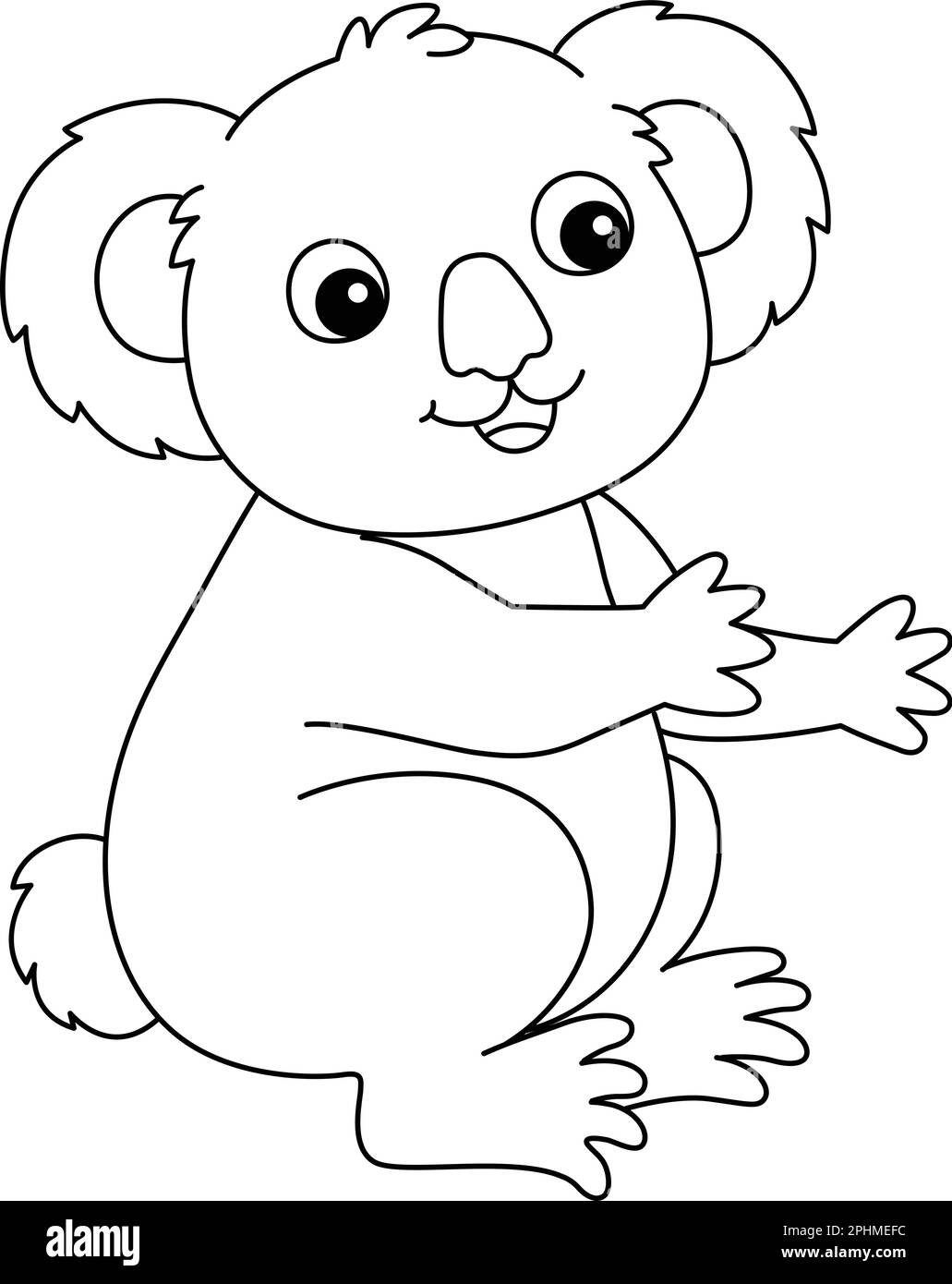 Koala isolated coloring page for kids stock vector image art