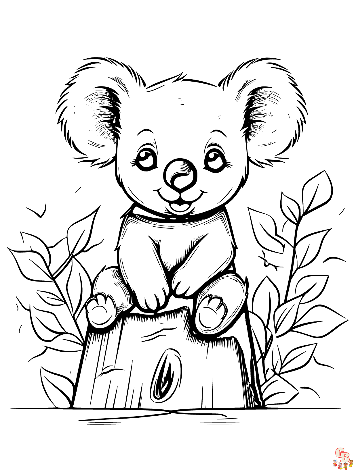 Free printable koala coloring pages