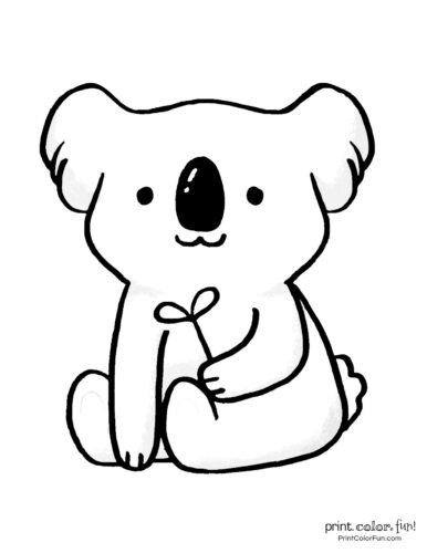 Free cute koala coloring pages clipart printables at