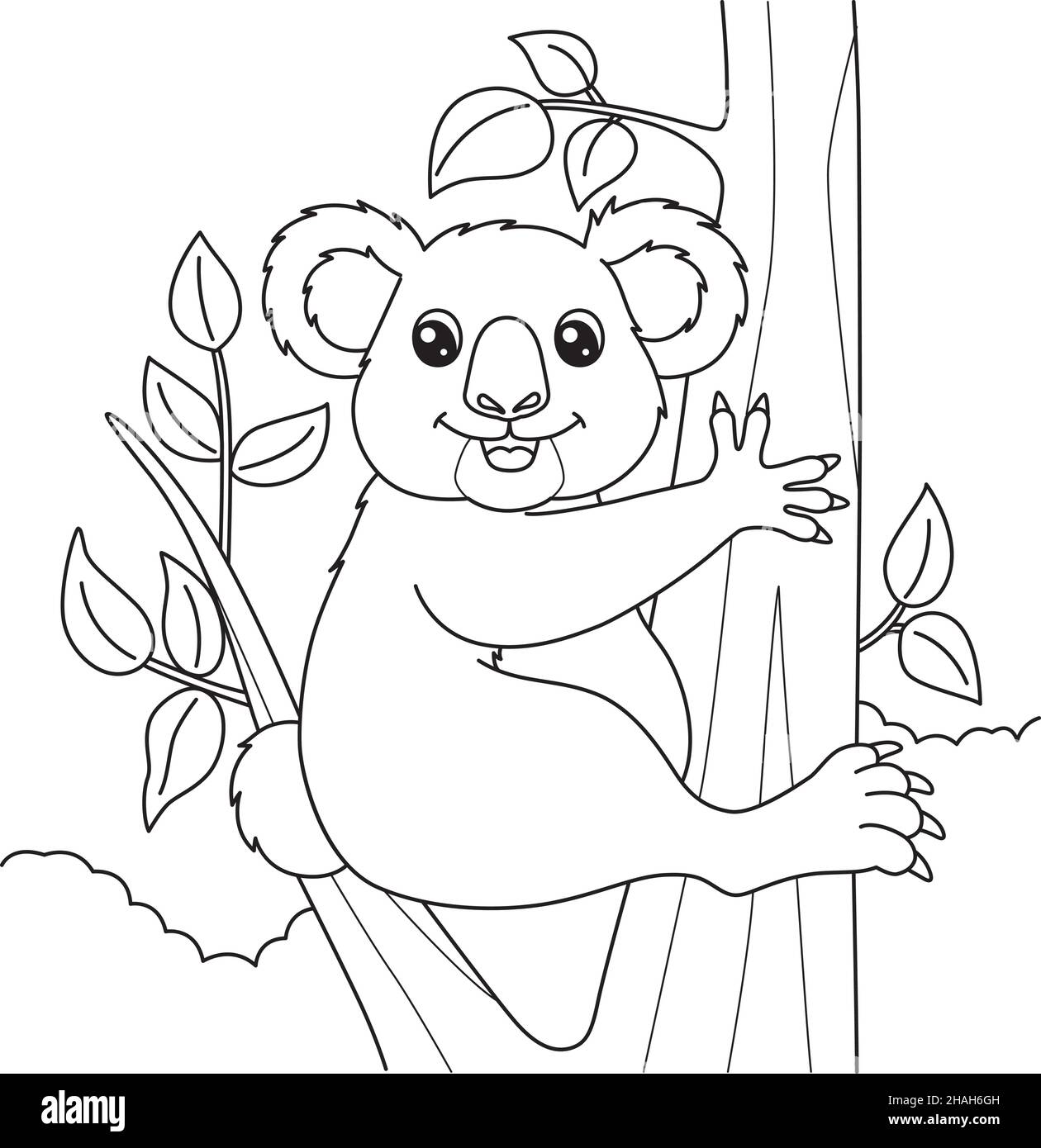 Koala coloring page for kids stock vector image art