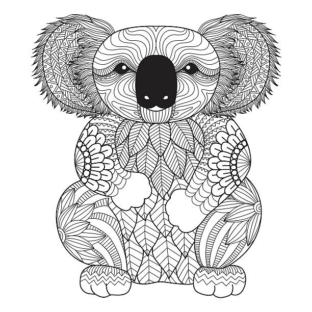 Coala coloring book stock illustration