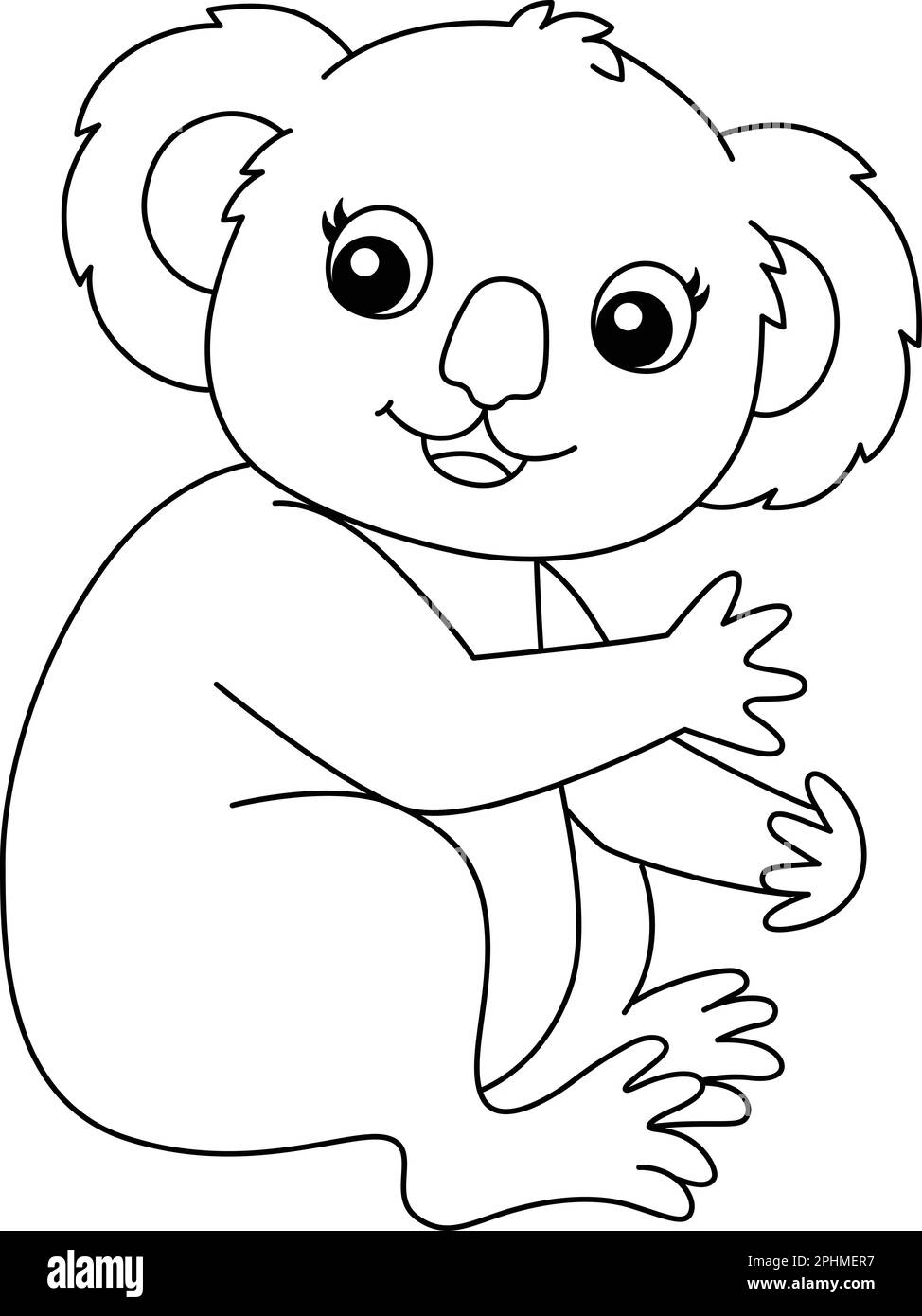 Koala isolated coloring page for kids stock vector image art