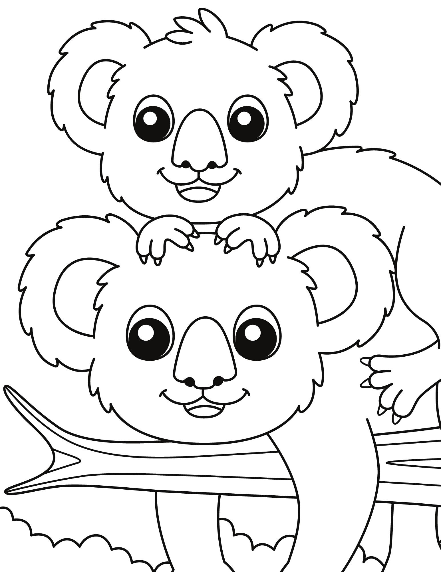 Cute koala coloring pages and fun koala facts