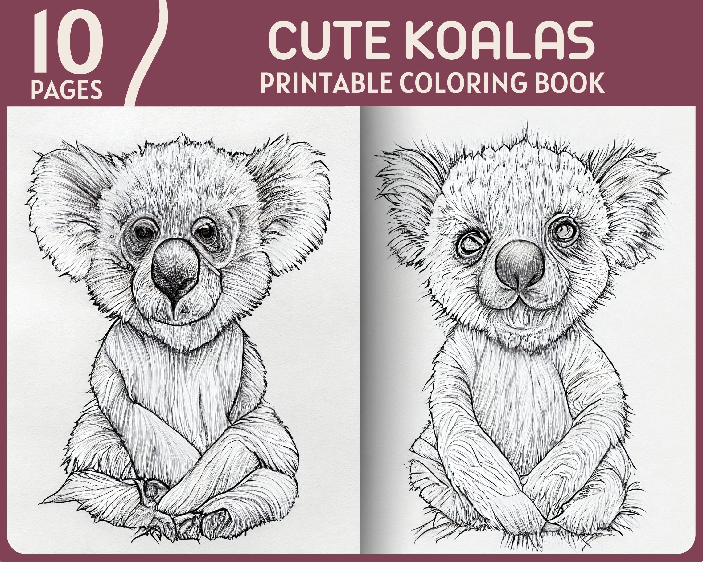 Cute koalas coloring pages lovely koala illustrations printable coloring book