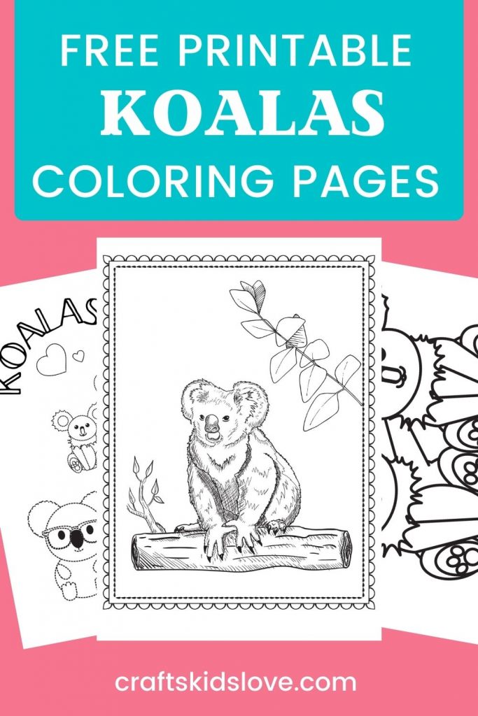 Free printable koala coloring pages