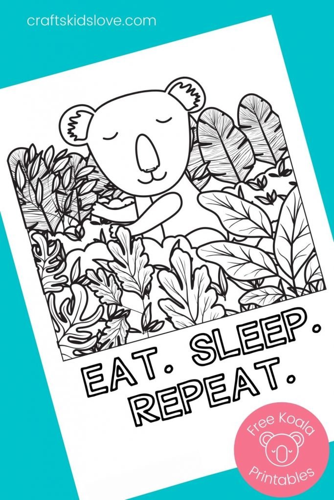 Free printable koala coloring pages