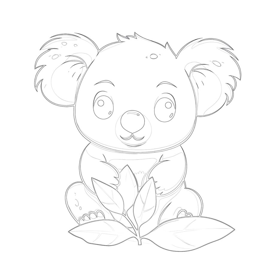 Cute little koala coloring page coloring page mimi panda