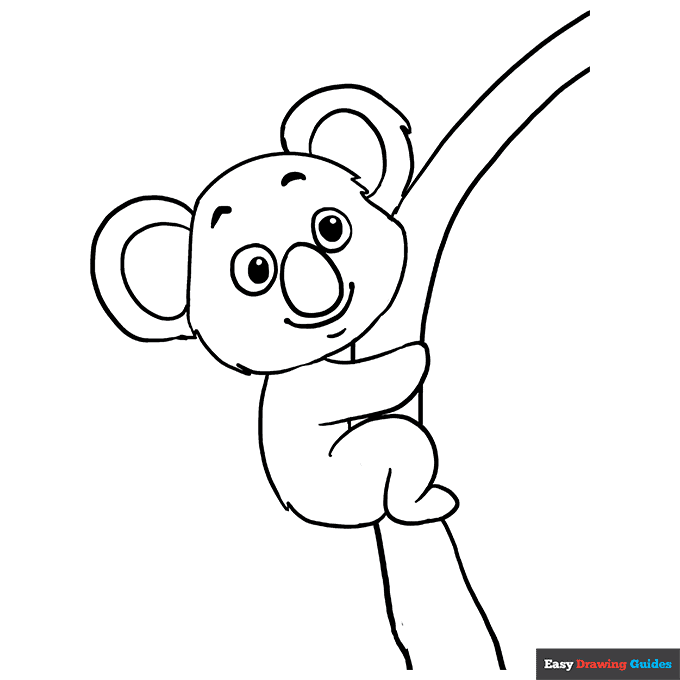 Koala coloring page easy drawing guides