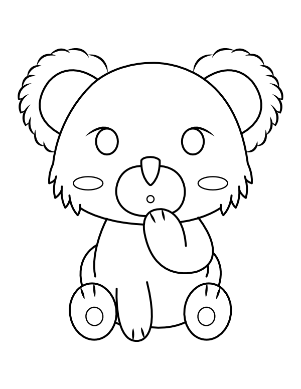 Printable cute koala coloring page