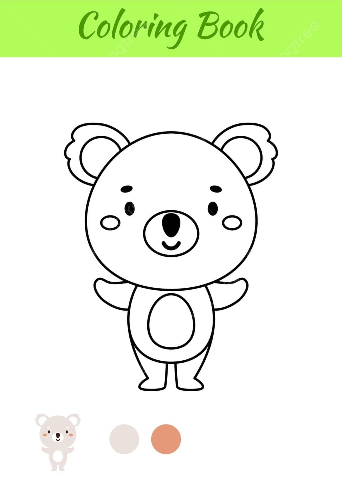 Happy koala coloring page for kidseducational activity with cute animals vector playful cld game png and vector with transparent background for free download