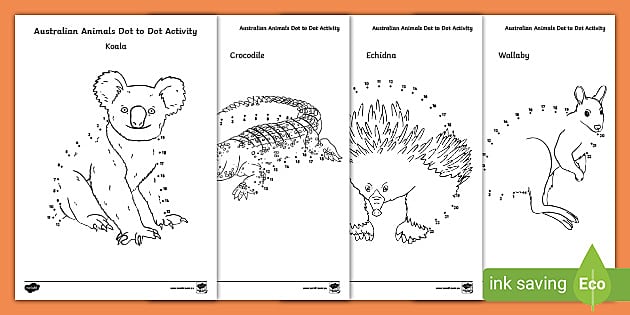 Stralian animal dot to dot worksheets teacher made