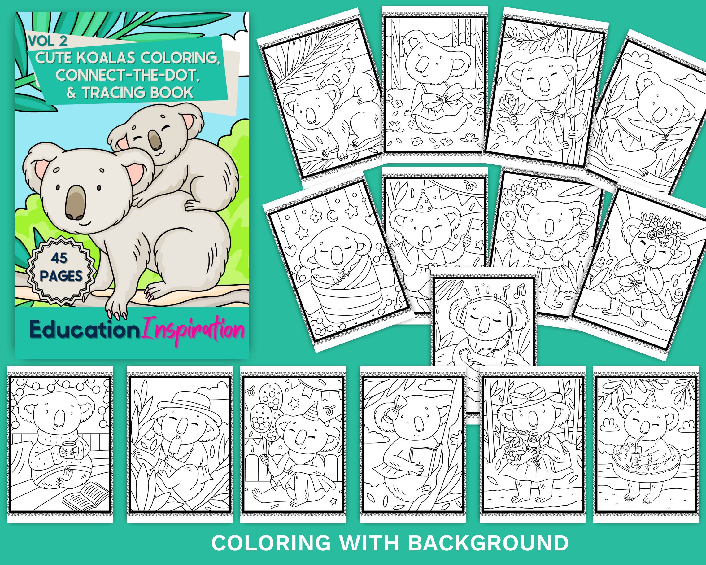 Cute koala coloring animal coloring australia coloring australian animal coloring kids coloring kids activities koala