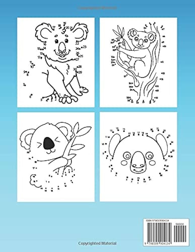 Dot to dot koala coloring book for kids dot to dot koala coloring book for kids boys and girls great gift for someone who loves drawing koala skodlna publishing books