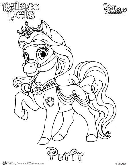 Free coloring page featuring petit from disneys princess palace pets disney princess pets coloring pages disney princess palace pets