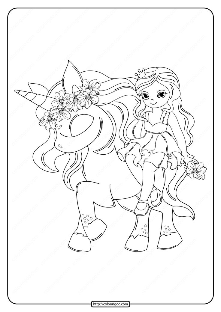 Printable unicorn with princess coloring pages high quality free printable pdf coloring drâ unicorn coloring pages princess coloring pages fall coloring pages