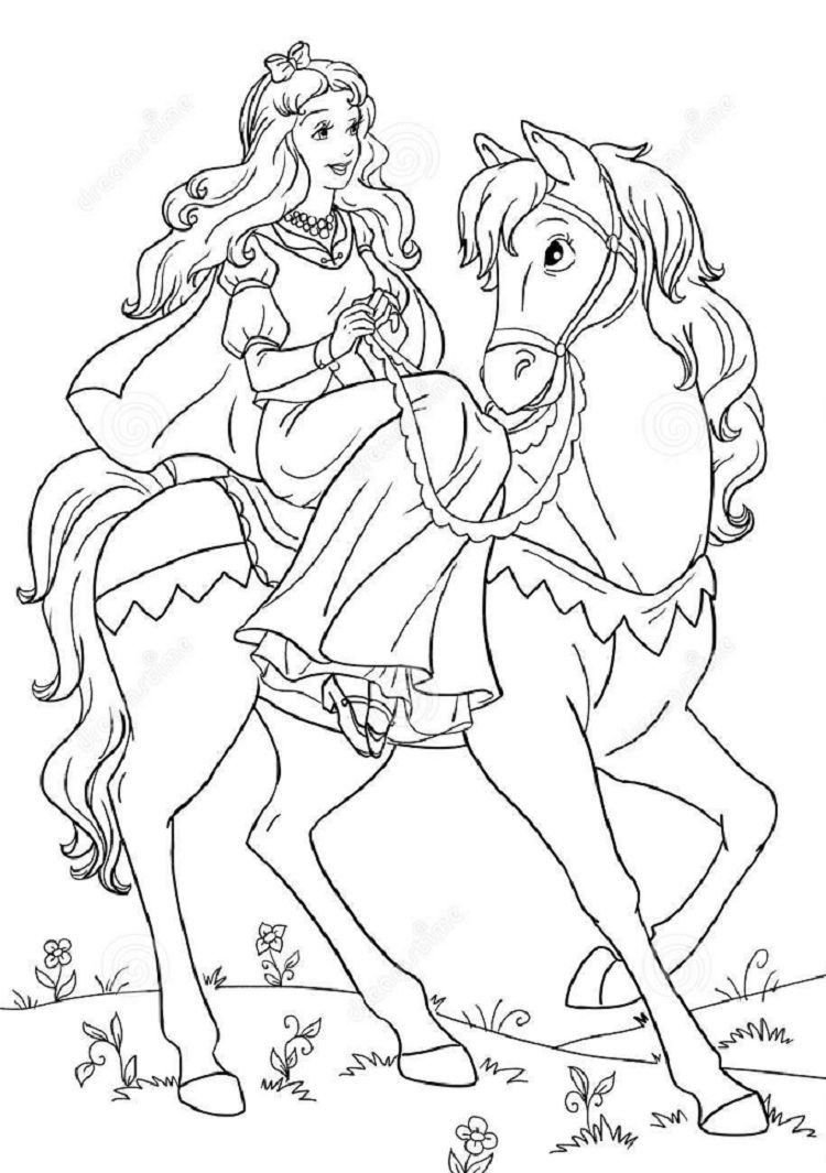 Barbie horse coloring pages printable for free download