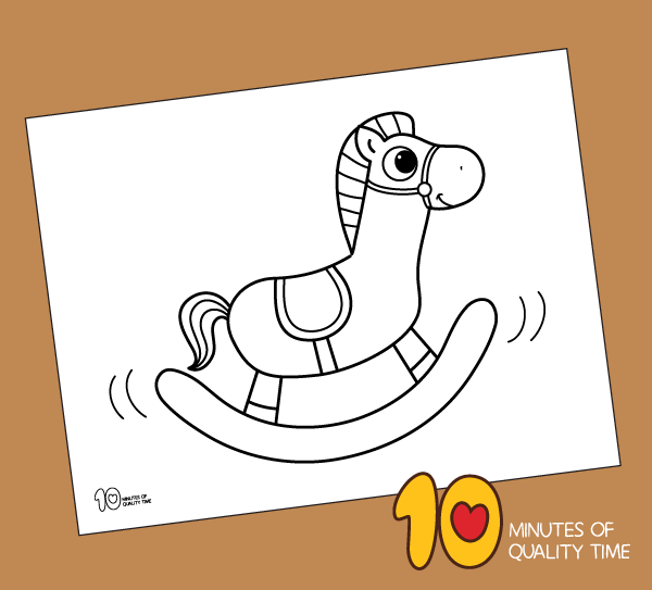 Rocking horse coloring page â minutes of quality time