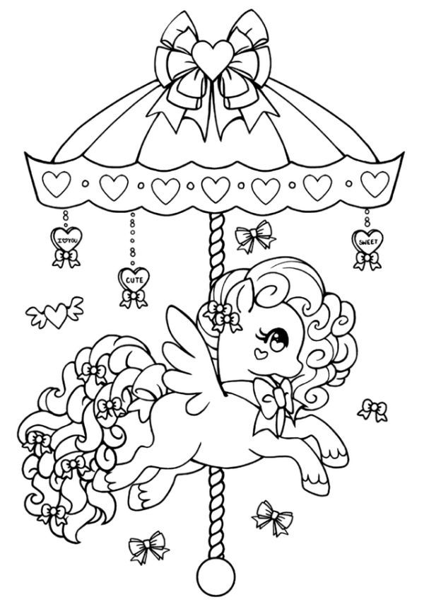 Free carousel coloring pages pdf to print