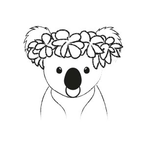 Cute koala with flower crown svg cut file