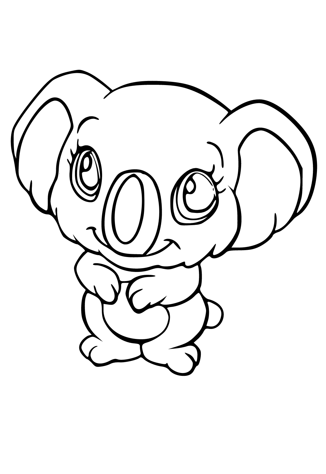 Free printable animal koala coloring page for adults and kids