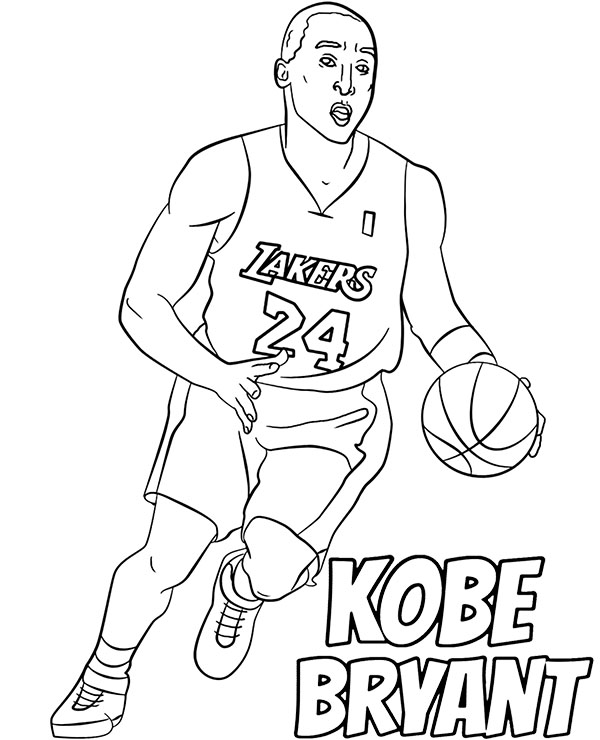 Kobe bryant coloring page basketball