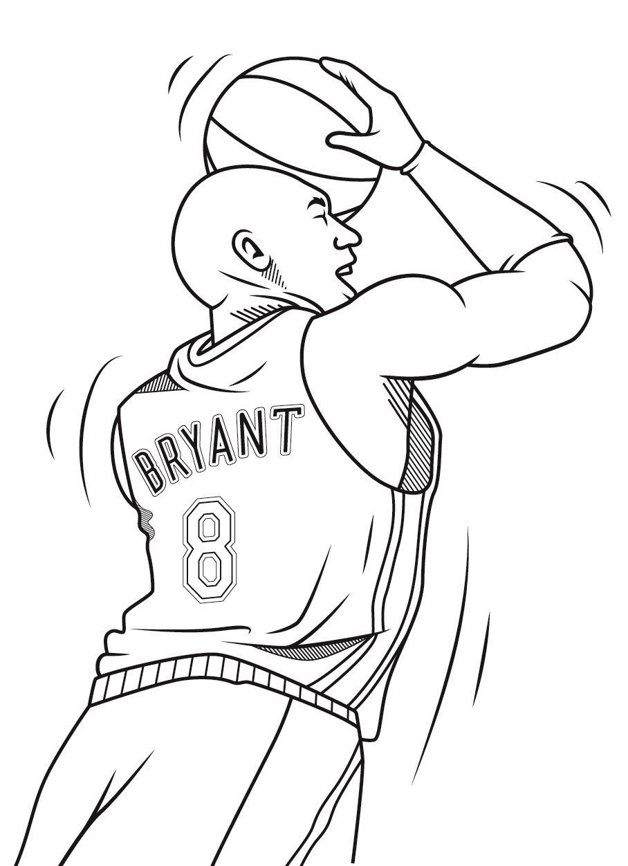 Kobe bryant coloring pages printable pdf