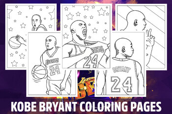 Kobe bryant coloring pages for kids girls boys teens birthday school activity