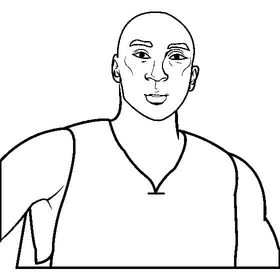 Smiling kobe bryant coloring page