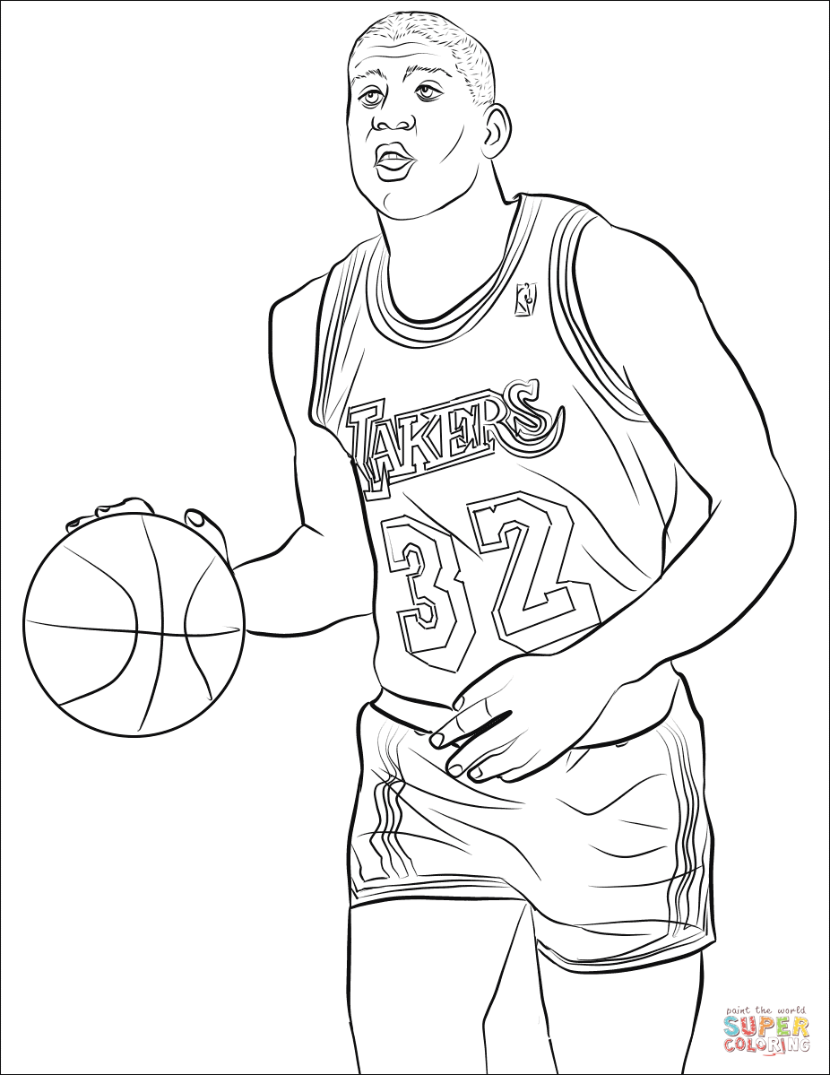 Magic johnson coloring page free printable coloring pages