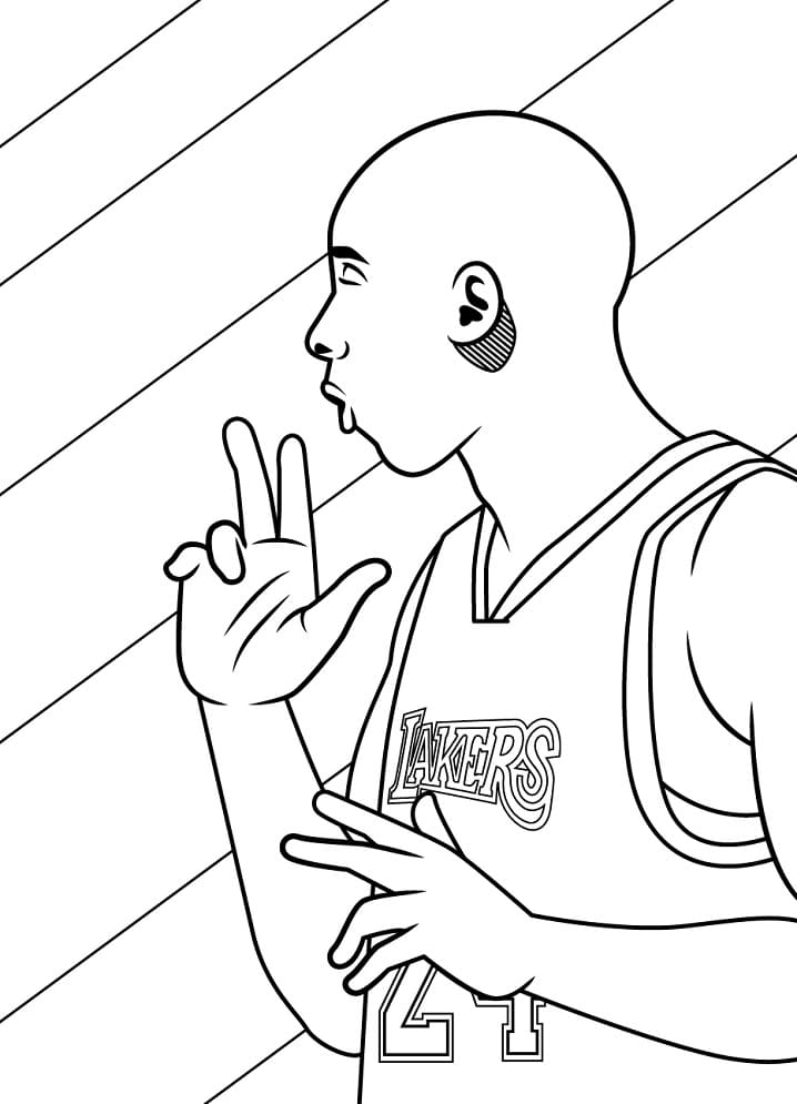 Free kobe bryant to color coloring page