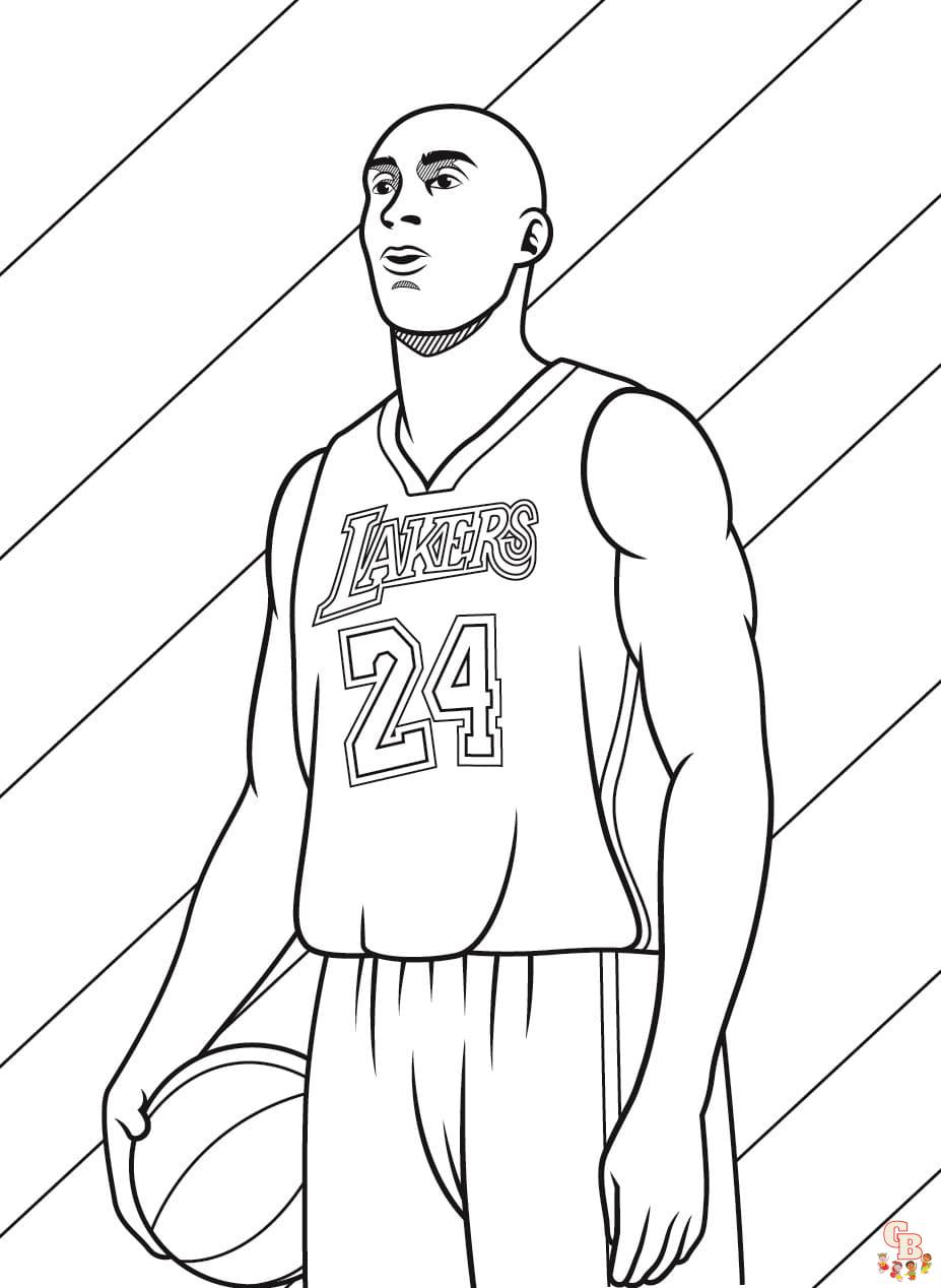 Printable kobe bryant coloring pages free for kids and adults