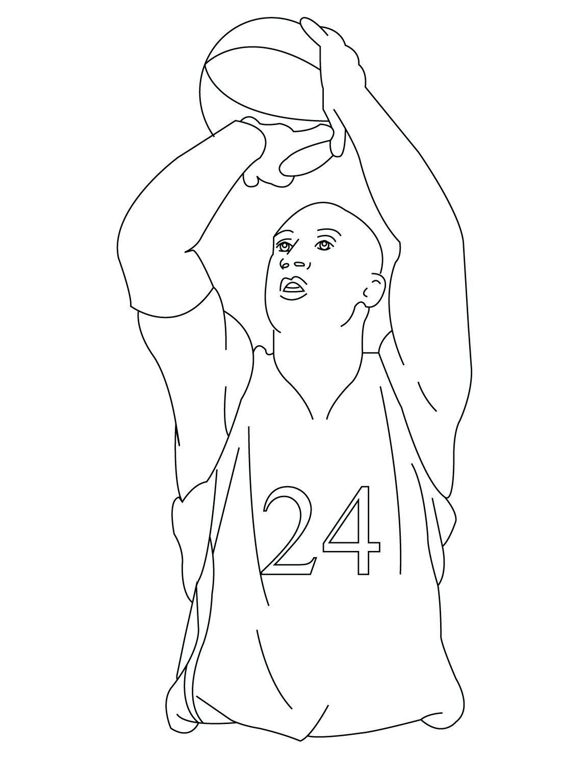 Kobe bryant coloring pages printable pdf