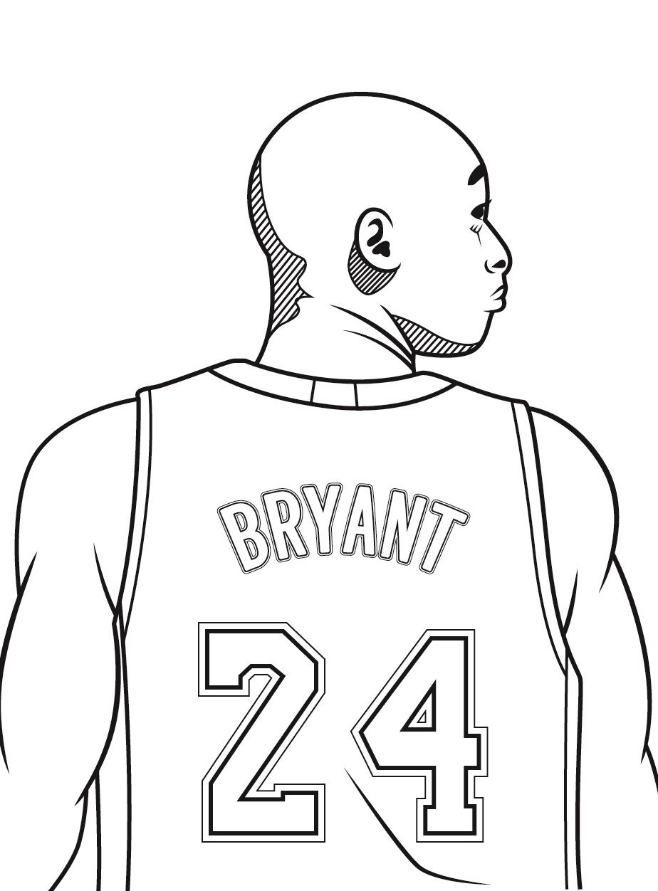 Kobe bryant coloring pages printable pdf