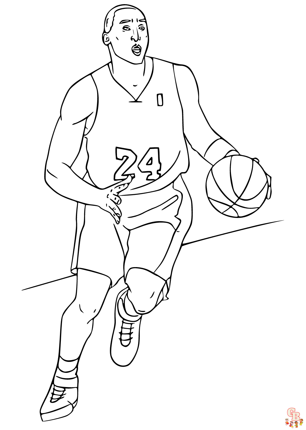 Printable kobe bryant coloring pages free for kids and adults