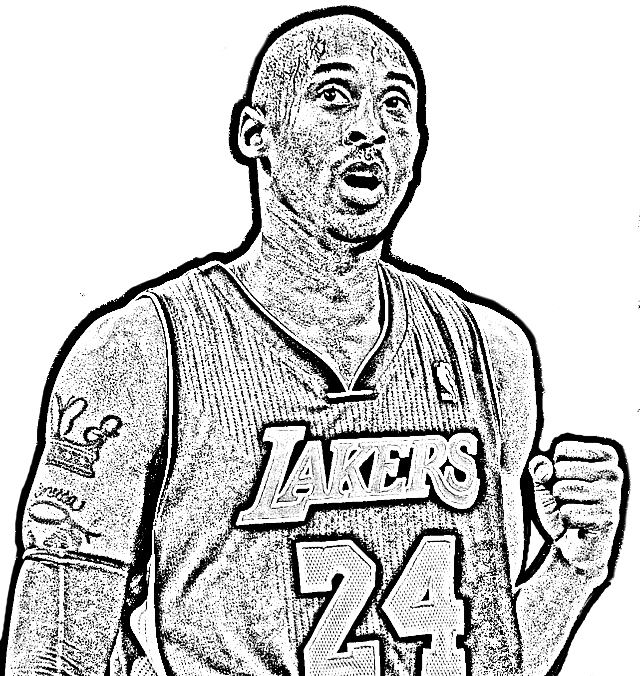 Kobe bryant from basket nba coloring page