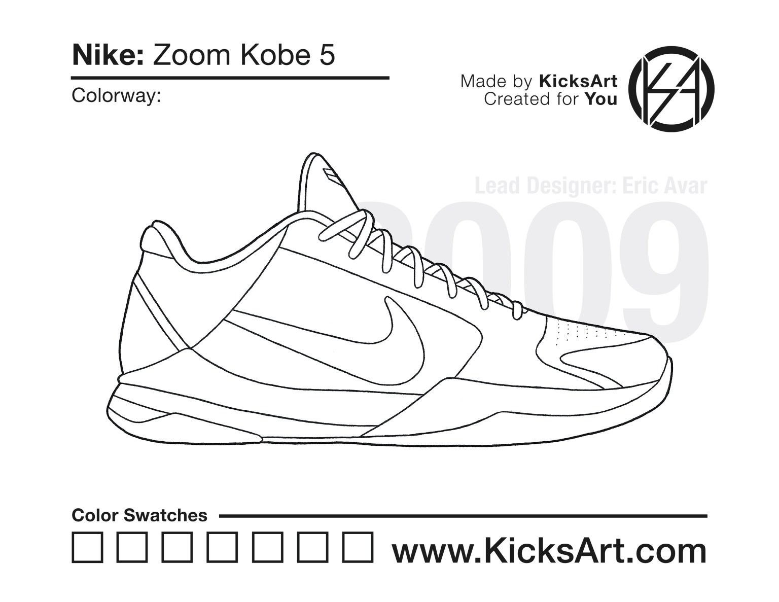 Nike kobe sneaker coloring pages