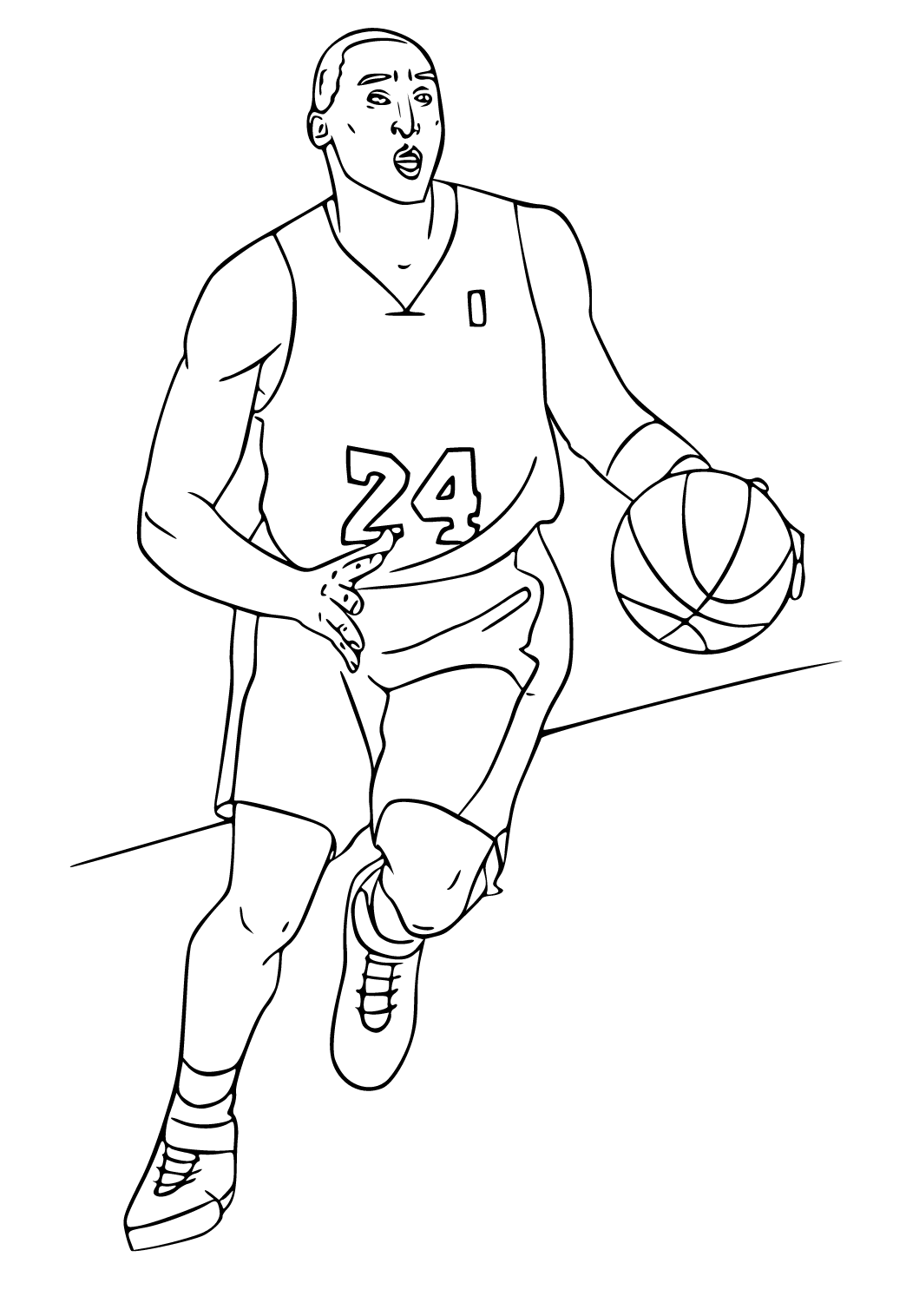 Free printable kobe bryant ball coloring page sheet and picture for adults and kids girls and boys