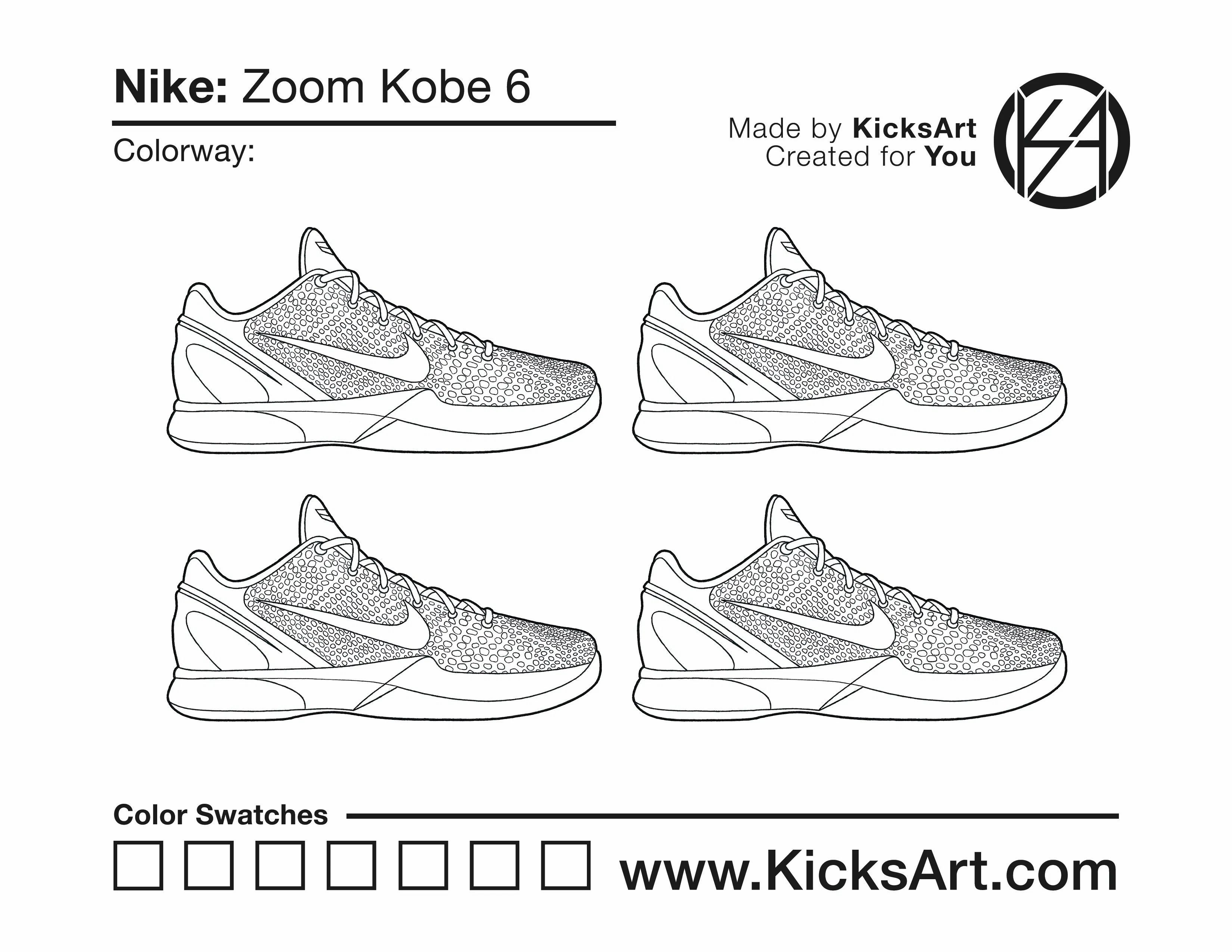 Nike kobe sneaker coloring pages