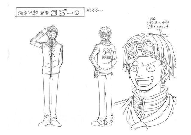 Water water seven koby coby model sheet character design ofcial reference settei one piece coby character design one piece manga