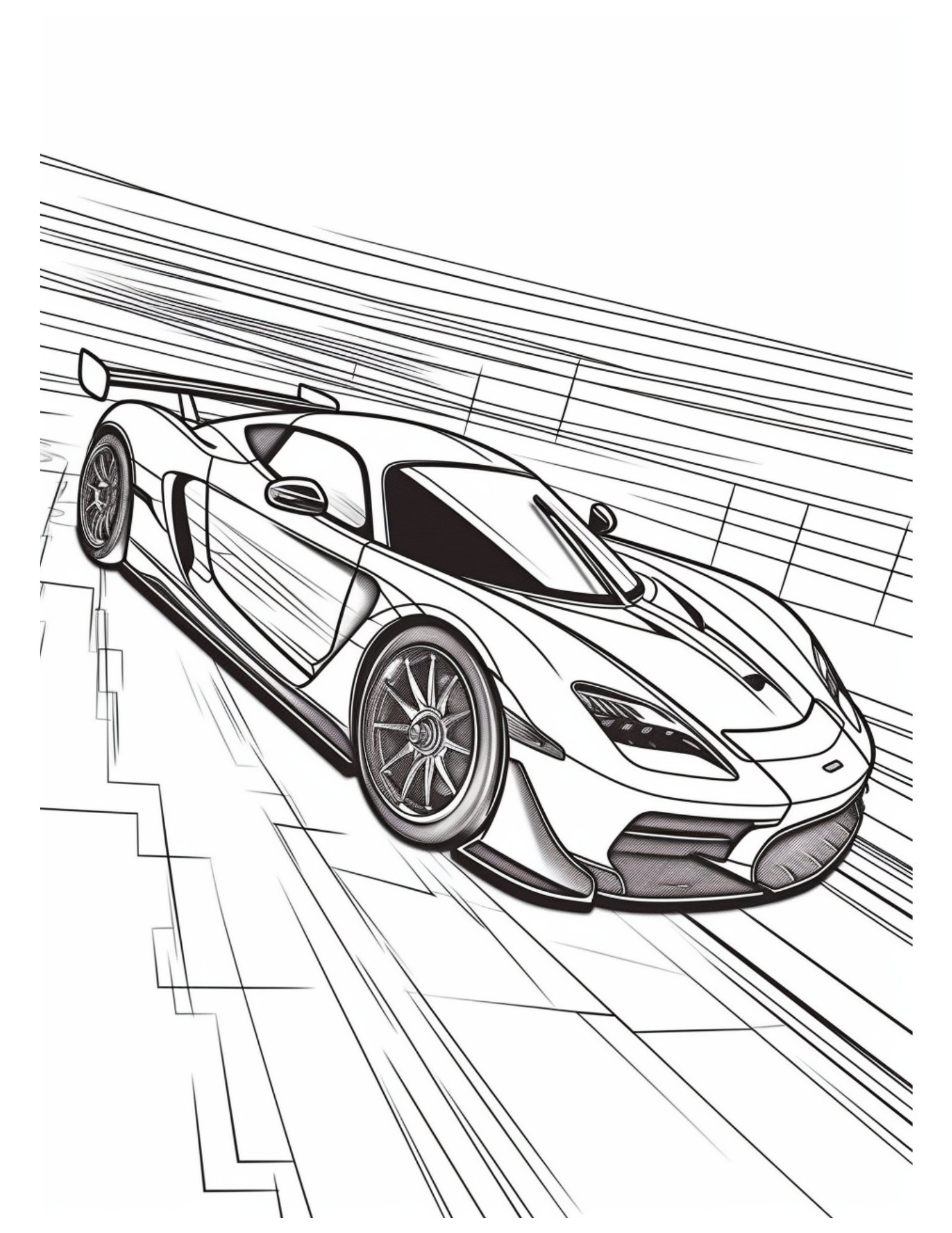 Sports cars coloring pages for kids digital coloring pages great gift for kids gift for sports cars lovers coloring book