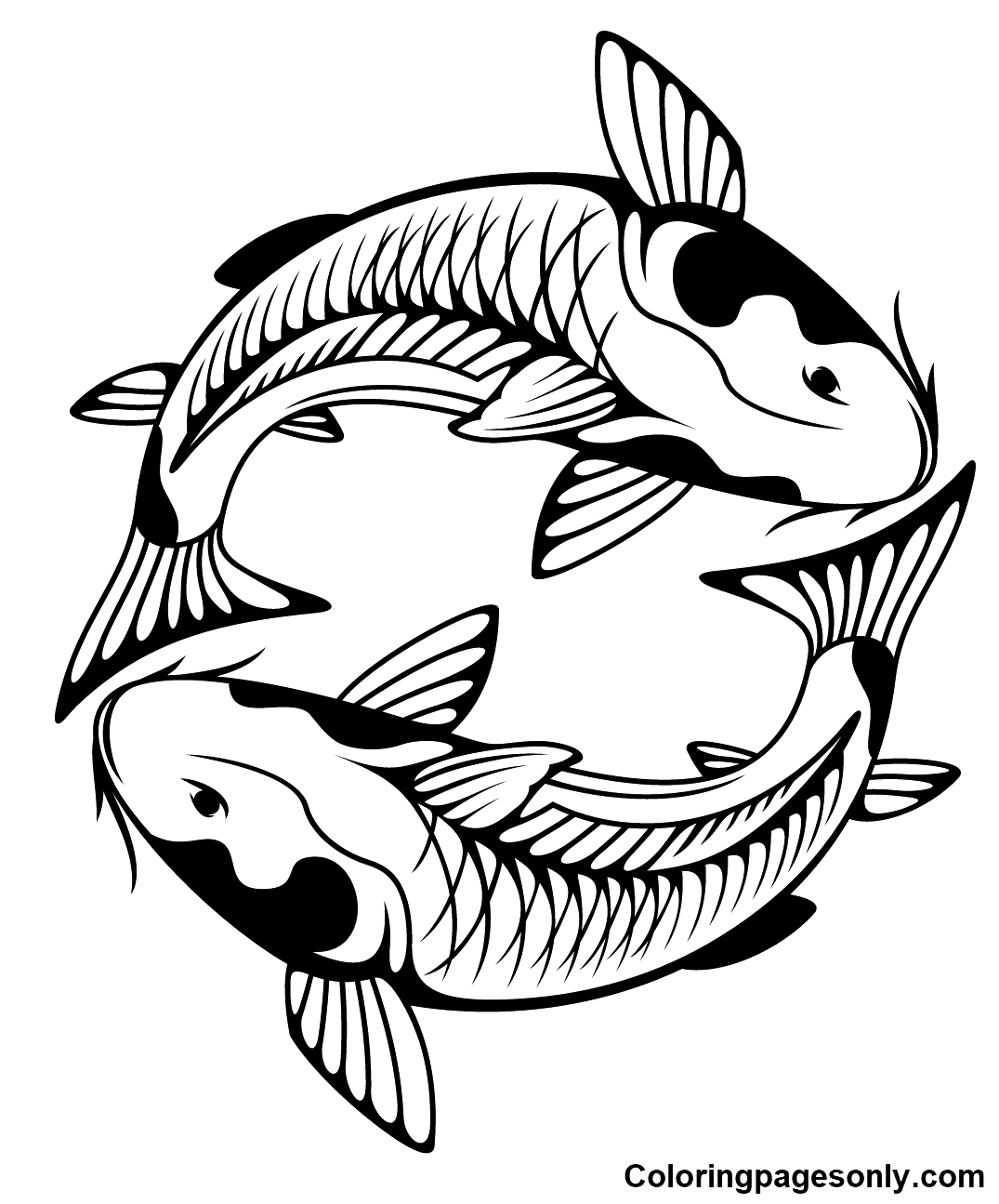 Koi fish coloring pages printable for free download