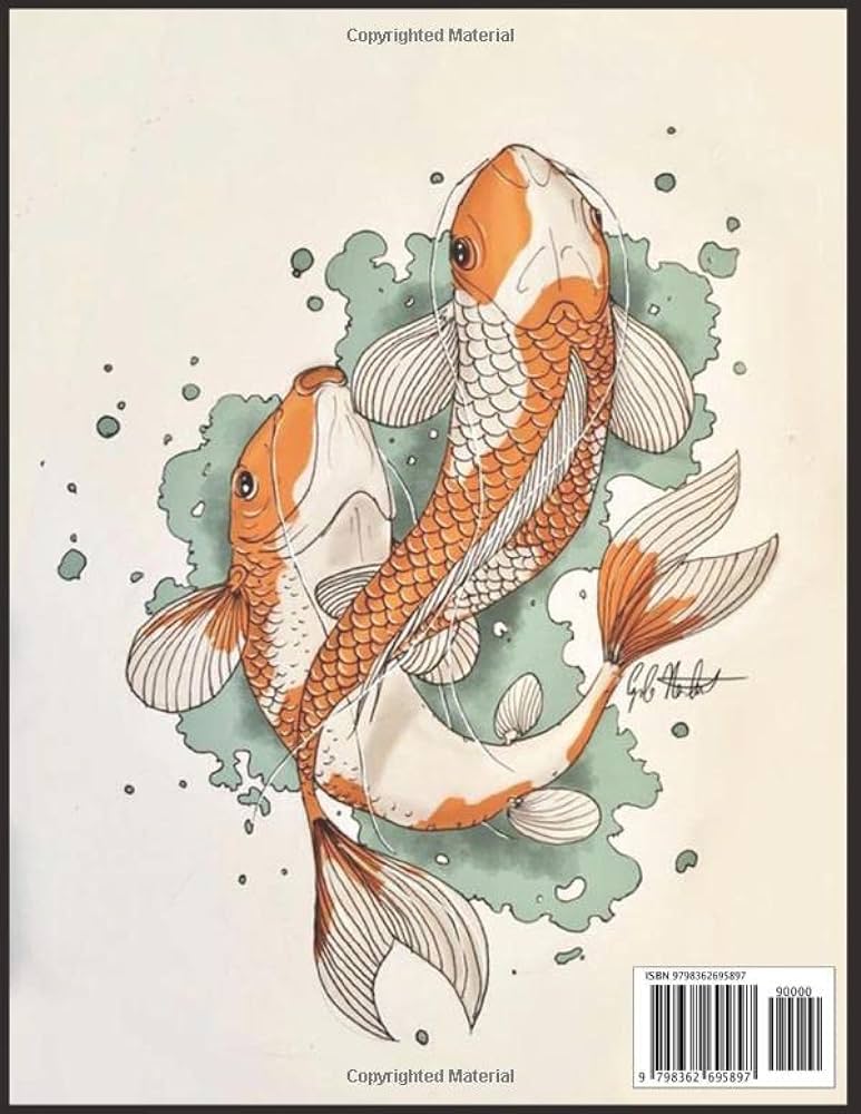 Koi fish coloring book easy koi fish coloring pages use for kids toddlers children koi fish lovers by soco color