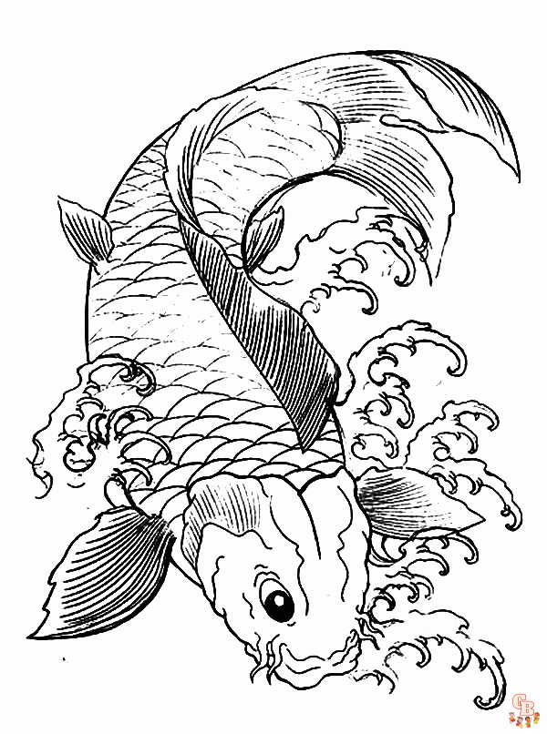 Color your world with koi fish coloring pages