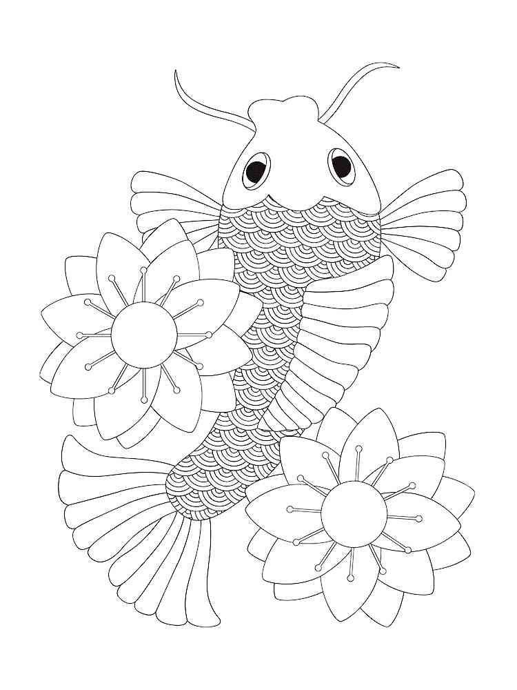 Koi fish coloring pages for adults