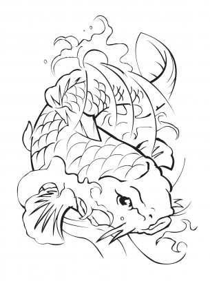 Koi fish coloring pages