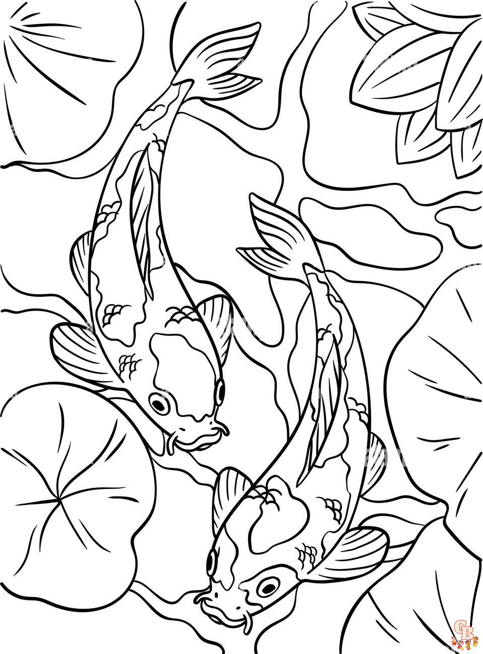 Color your world with koi fish coloring pages