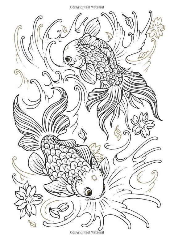 Coloring koi and coloring books on tattoo coloring book fish coloring page mandala coloring pages