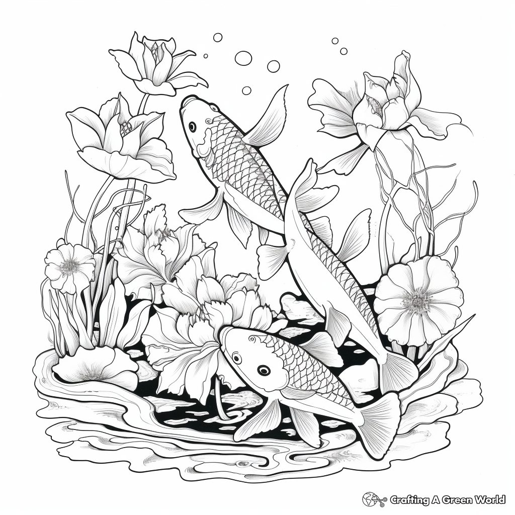 Adult koi coloring pages