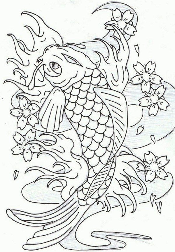 Koi fish coloring pages fish coloring page dragon coloring page animal coloring pages